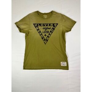 True Religion T Shirt Mens Lover Certified Seed Graphic Olive Green Large